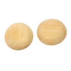 Wooden Bead hemisphere cabochon type 40x10 mm color wood - 2 pieces