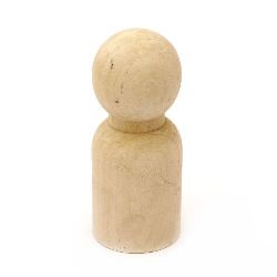 Natural wooden figures, unfinished solid smooth element for painting and various craft hobbies 101x42 mm color wood - 1 piece