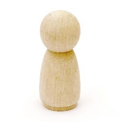 Unfinished solid wooden figures 100x41 mm color natural wood -1 pc.