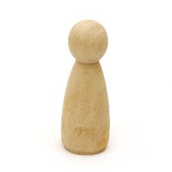 Unfinished solid smooth wooden figures, for drawing, toy making 67x24 mm color wood - 1 piece