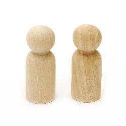 Margele din lemn figura 53x20 mm lemn culoare -2 buc