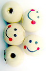 Bead wood ball smile 13x12 mm color wood -50 pieces