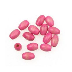 Wooden oval bead for decoration 8x5 mm hole 2 mm pink - 50 grams ~ 700 pieces