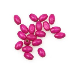 Wooden Beads, Oval, Dark Pink, 8x5mm, hole 2mm, 50 grams ~ 700 pcs