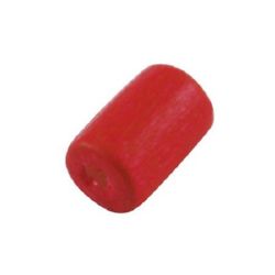 Wooden cylinder bead for decoration 8x5 mm hole 2 mm red - 20 grams ~ 220 pieces