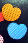 Painted wooden bead heart 16x19x8 mm MIX -20 grams 19 pieces
