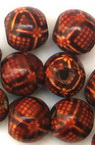 Stoc epuizat. Primeste notificare pe email cand produsul revine in stoc Bile din lemn margele 13x12 mm gaură 3 ~ 4 mm pictate -20 grame ~ 33 bucăți