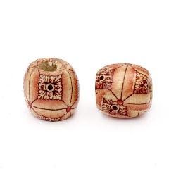 Stoc epuizat. Primeste notificare pe email cand produsul revine in stoc Bilă din lemn margele 16x17 mm gaură 7 mm pictată -50 grame ~ 33 buc