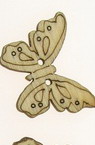 Wood Buttons, Butterfly, 2mm holes, 22x18mm, 20 pcs