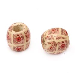 Stoc epuizat. Primeste notificare pe email cand produsul revine in stoc Bilă de lemn margele 16x17 mm gaură 6 ~ 8 mm vopsite -50 grame ~ 30 bucăți