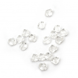 Crystal bead 6x6 mm hole 1 mm transparent -50 grams ± 650 pieces