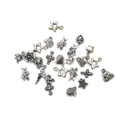 Фигурки метализе АСОРТЕ форми цвят сребро -50 грама