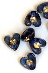 Transparent plastic  heart bead with imitation of pebbles 8 mm, blue - 50 grams 