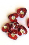 Transparent plastic  heart bead with imitation of pebbles 8 mm, red - 50 grams ~ 340 pieces