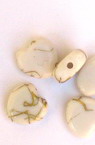 Plastic gold thread hearts bead 9 mm white - 50 grams