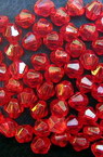 Мънисто кристал 4x4 мм дупка 1 мм червено -20 грама ~700 броя