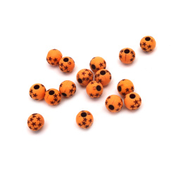 Acrylic Ball-shaped Bead ANTIQUE for DIY Jewelry / 6 mm / Light Brown - 50 grams