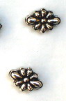 Bead metallic flower 12x8x5 mm hole 1 mm color silver -50 grams ~ 180 pieces
