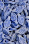 Margele  forma frunza 10mm albastru -50g