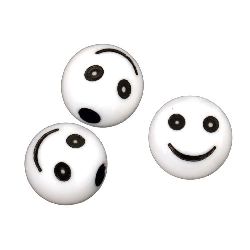 Bead smile 10 mm hole 2.5 mm white -20 grams ~ 38 pieces