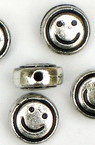 Χάντρα μεταλιζέ 12.5x6.5 mm τρύπα 2 mm ασήμι -50 γραμμάρια ~ 70 τεμάχια