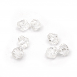 Crystal bead 8x8 mm hole 1 mm transparent -50 grams ± 240 pieces