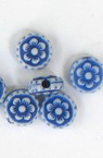 Мънисто прано кръг цвете 8x5 мм дупка 1.5 мм цвят син -50 грама ±300 броя
