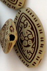 Antique Bead  ellipse 30x17x8 mm hole 3 mm brown -50 grams ~ 17 pieces