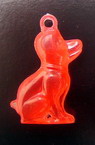 Luminous Plastic Pendant in the Shape of a Dog, Red, 36 mm, 10 pieces  