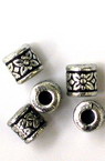 Bead metallized cylinder 8x8 mm hole 3.5 mm color silver -20 grams ~60 pieces