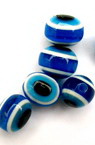Acrylic Evil Eye Beads, Oval 10x8 mm hole 2 mm blue 4 colors -50 pieces