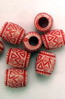 Craft Style Acrylic Beads, Barrel, Faded Color, Red 8.5x7 mm hole 3 mm - 50 grams ~ 210 pieces