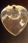 Pendant transparent crystal heart 23 mm -50 grams -26 pieces