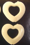 Acrylic heart solid beads for jewelry making 29x26 mm with hole heart white - 50 grams - 27 pieces