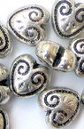 Inimi 11,5x11 mm metalizate argintiu-50 grame