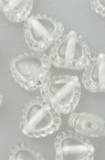 Inima de margele 8 mm transparenta cu alb -20 grame ~175 bucăți