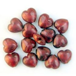 Acrylic Beads Hearts 14mm. Imitation pearls red -50gr.