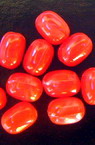 Acrylic Beads Cylinder oval 7x10mm. red -50gr.