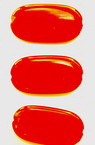 Acrylic cylinder beads, oval flat 29x15x4 mm red pearl - 50g.