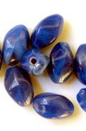 Acrylic beads stone pyramid 13x8mm blue - 50g.