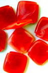 Acrylic beads square flat 13x3 mm red - 50 grams