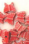 Margele forma flutire 7x8.5x3.5 mm Gură 1,5 mm Culoare Roșu -50 grame ~ 400 bucăți