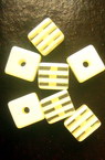 Resin acrylic cube 8x8x7 mm with white stripes - 50 pieces