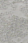 Мъниста стъклена 2 мм прозрачна дъга бяла -50 грама
