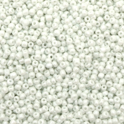Perle de sticlă alb perlat de 3 mm grosime 1-50 grame