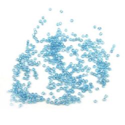 Glass beads  2 mm transparent arc blue 1 -50 grams