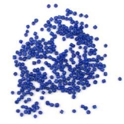 Margele de sticlă albastru închis de 3 mm grosime -50 grame