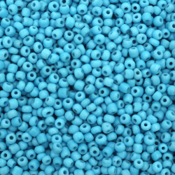 Margele de sticlă albastru gros de 4 mm 1 -50 grame