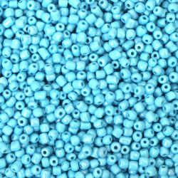 Perlă de sticlă de 4 mm grosime albastru arc -50 grame