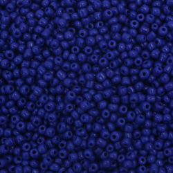 Γυάλινη χάντρα 4 mm σκούρο μπλε -50 γραμμάρια